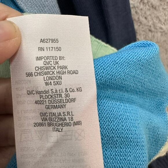 Belle by Kim Gravel Large Knitted Sweater V-Neck Color Block Casual Comfort - Picture 10 of 10